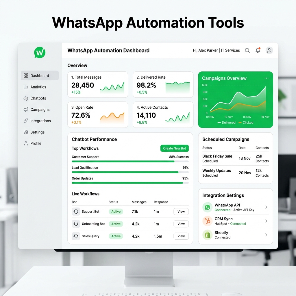 WhatsApp Automation Tools Dashboard